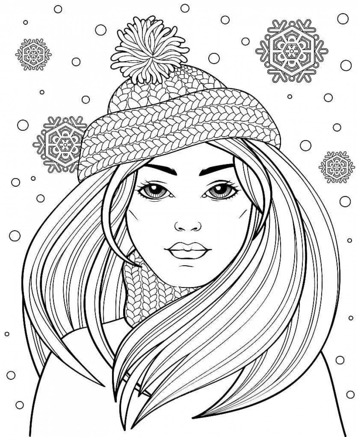 Gorgeous Christmas coloring book for girls 12 years old