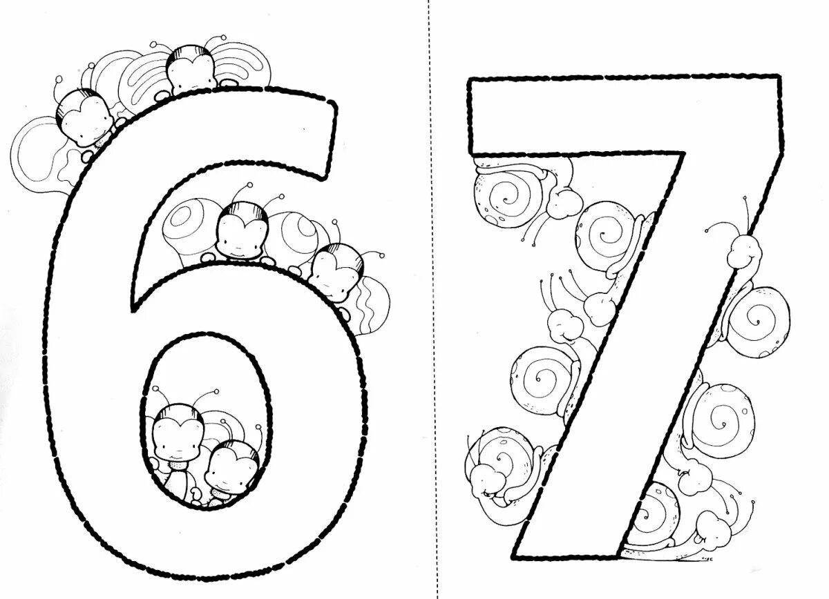 Fun coloring number 7 for kids