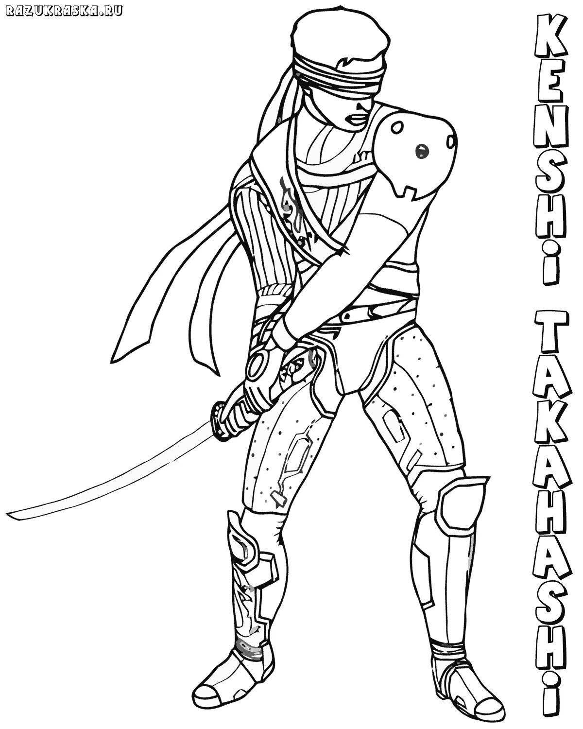 Fabulous mortal kombat coloring page for kids