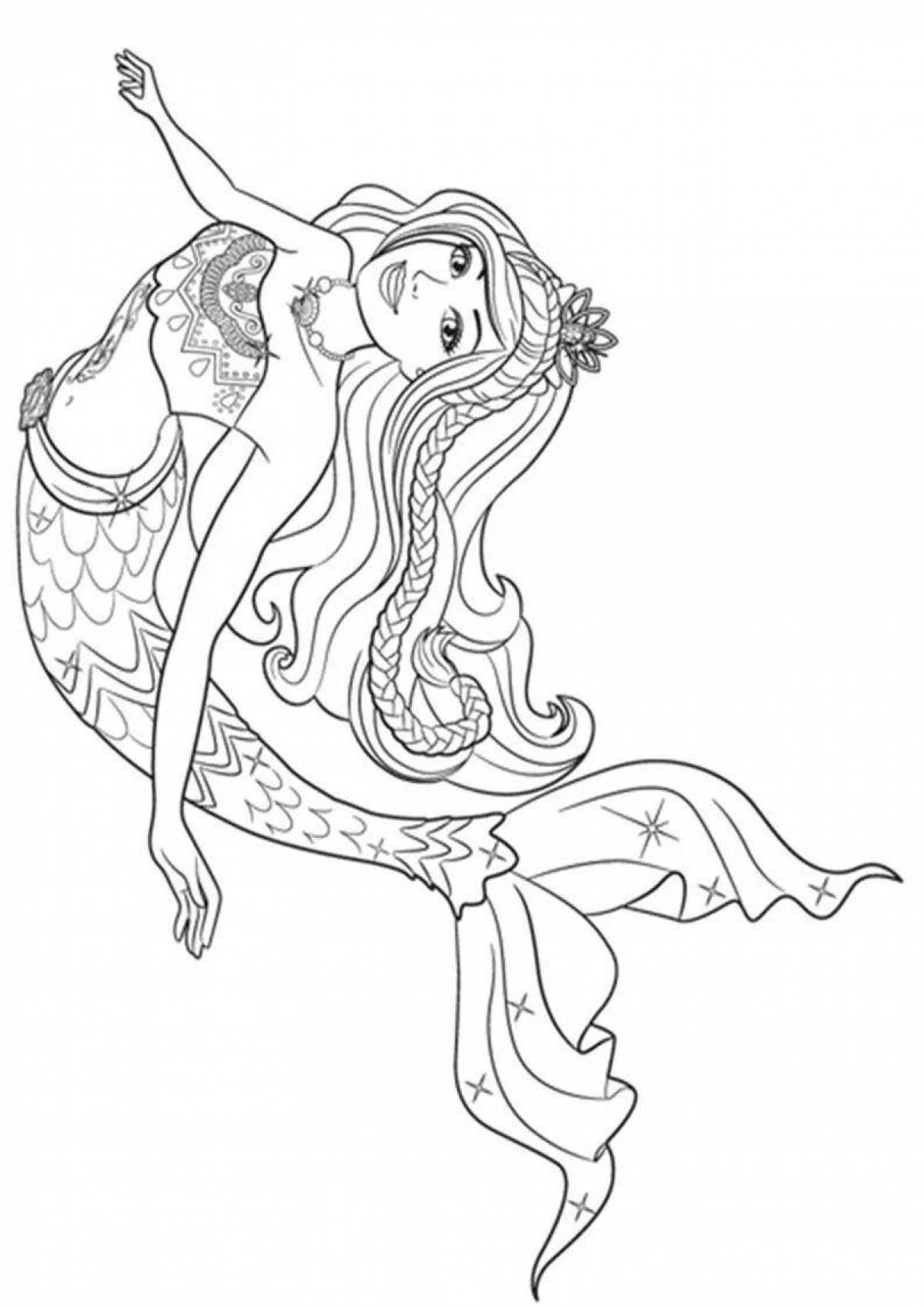 Barbie mermaid holiday coloring book for kids