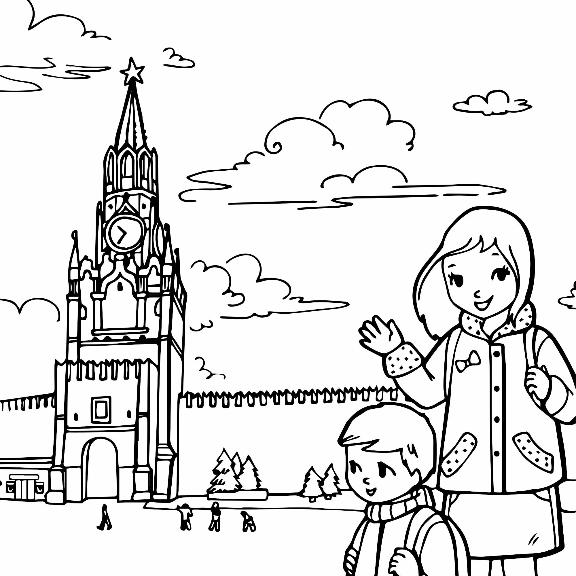 Очаровательная россия и родина раскраска для детей