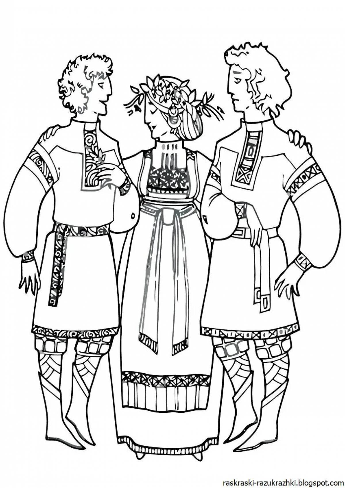 Fairytale russia and motherland coloring pages for kids