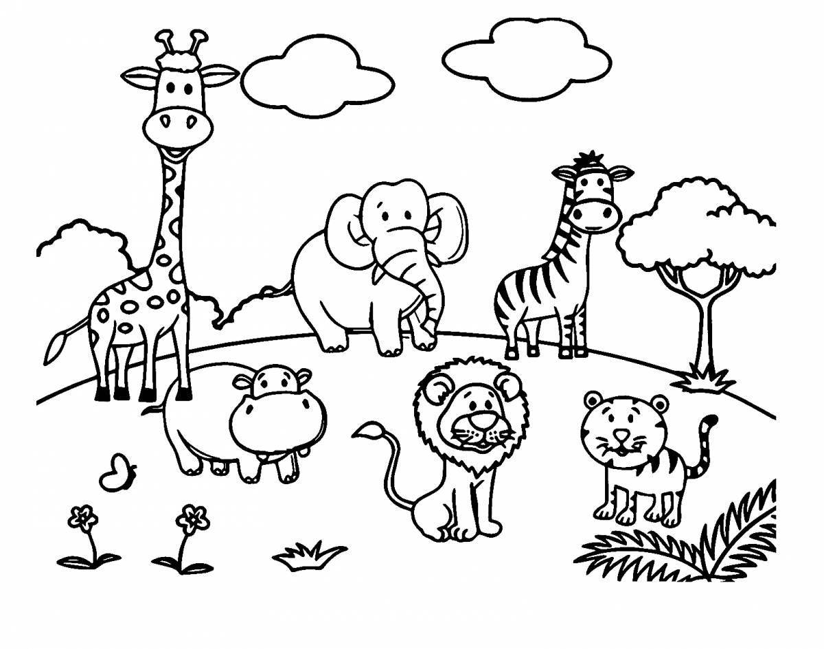 Adorable animal drawing for kids