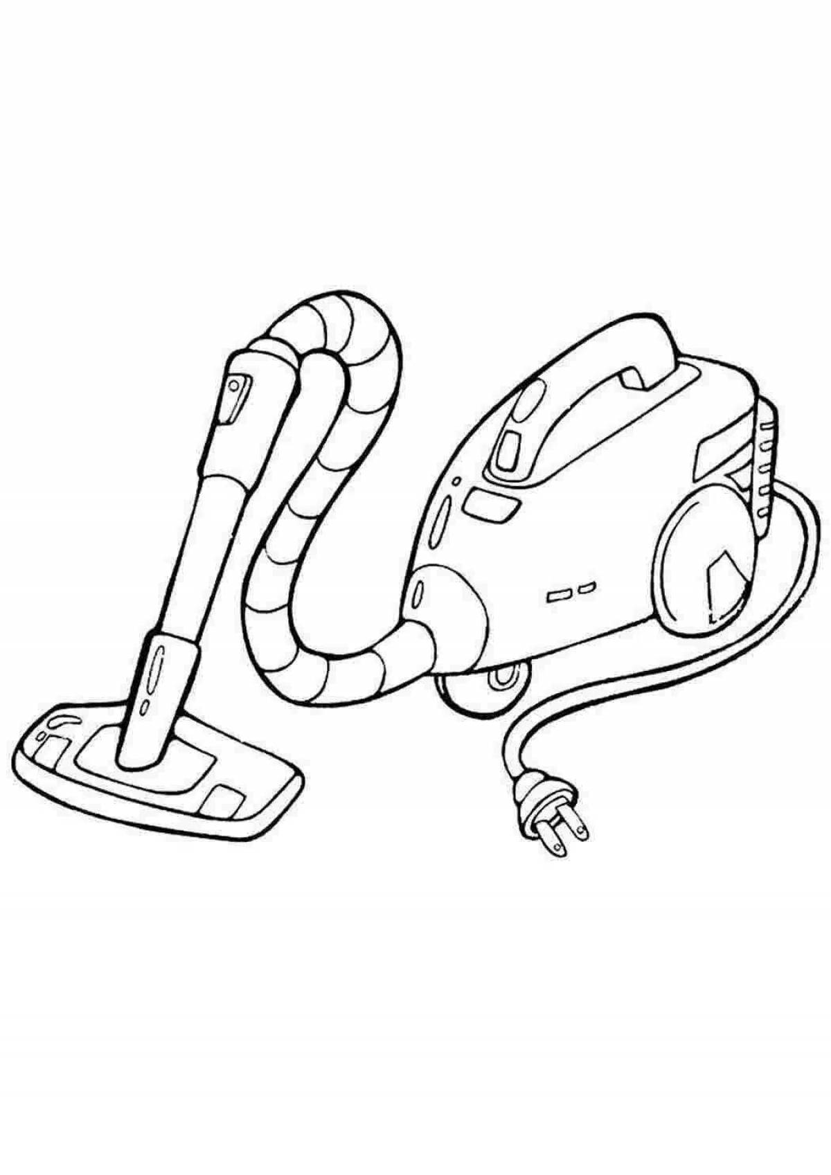 Развлекательная раскраска пылесоса для детей 5-6 лет