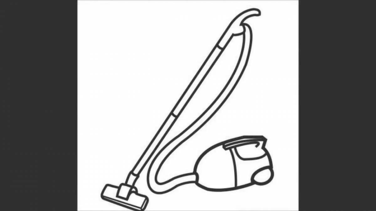 Colorful vacuum cleaner coloring page for 5-6 year olds