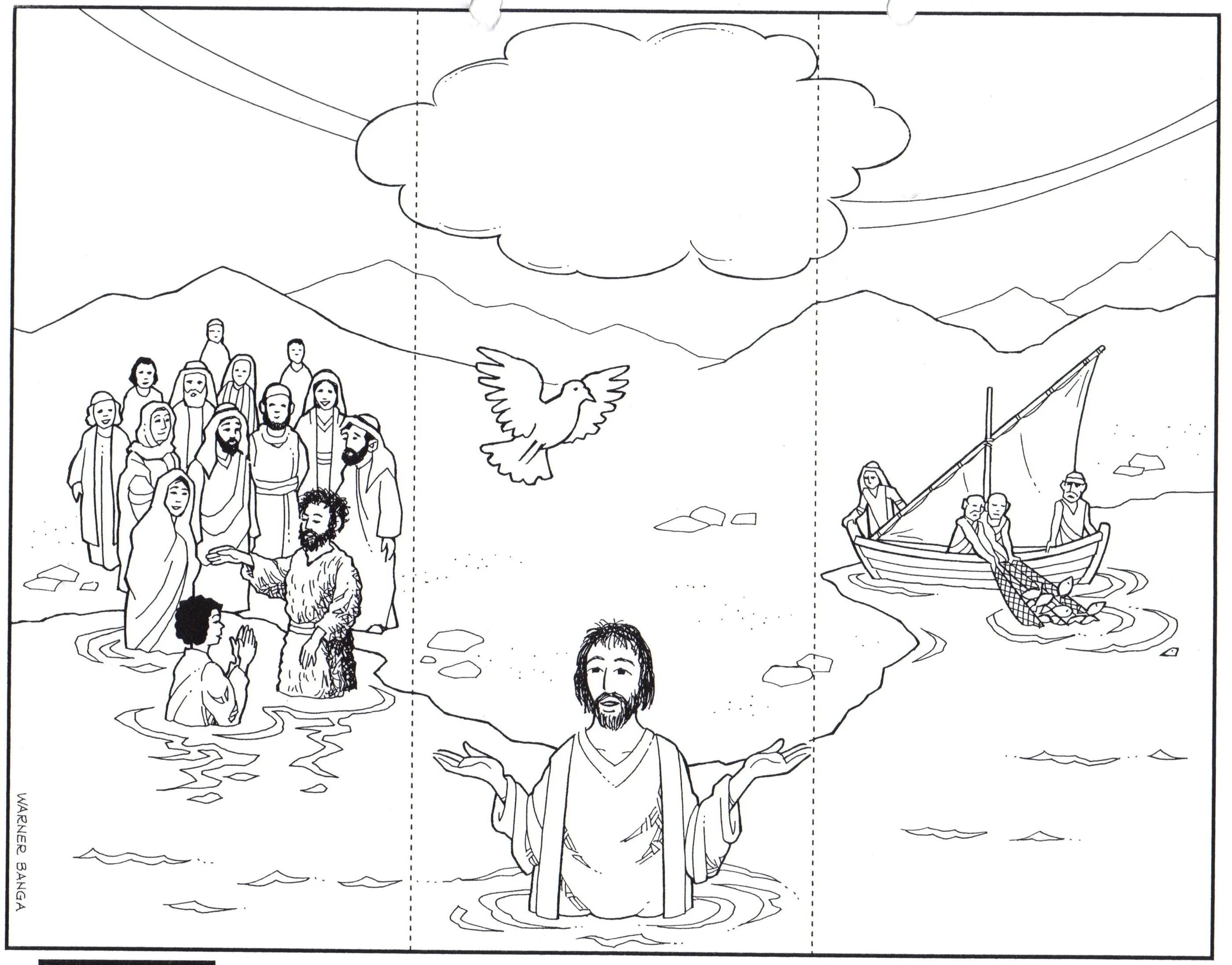 Sparkling baptism of the Lord coloring book