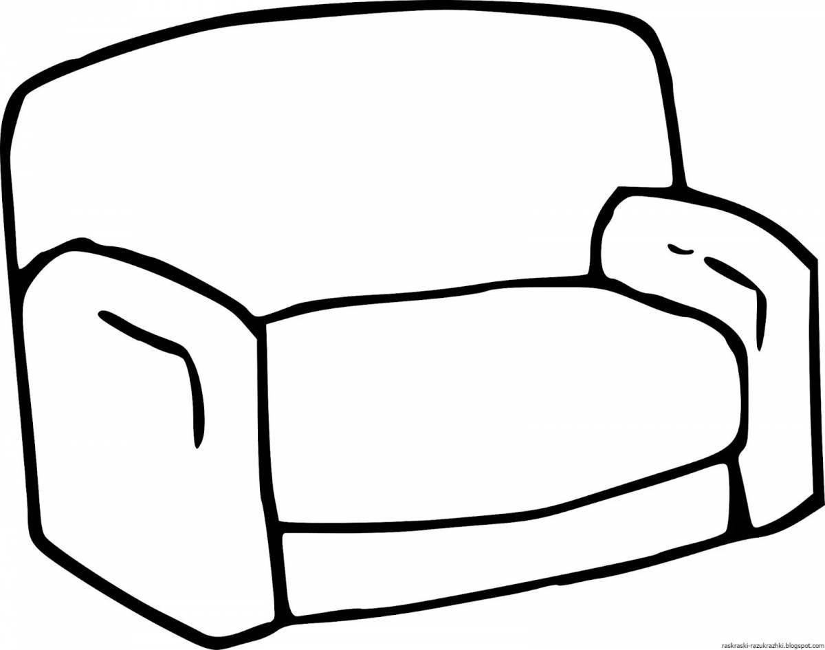 Fun coloring sofa for children 3-4 years old