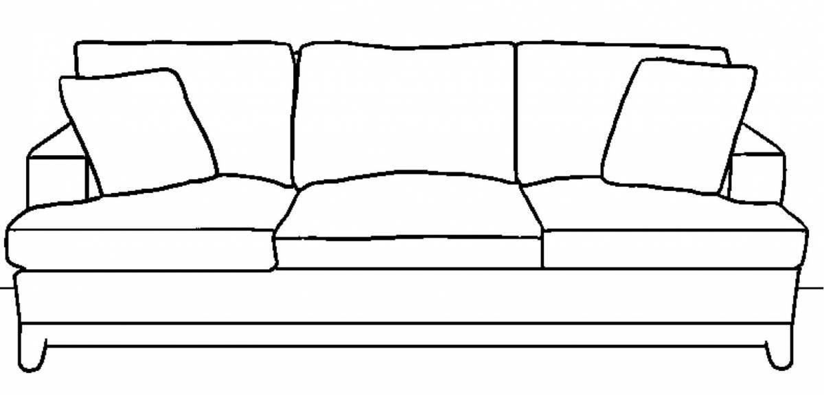 Увлекательная раскраска дивана для детей 3-4 лет