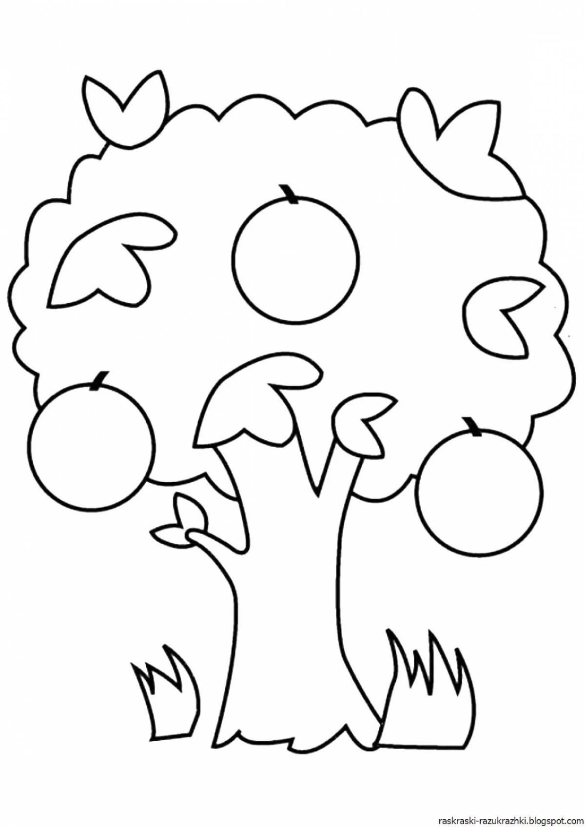 Раскраска Дерево для детей 2 3 лет #11