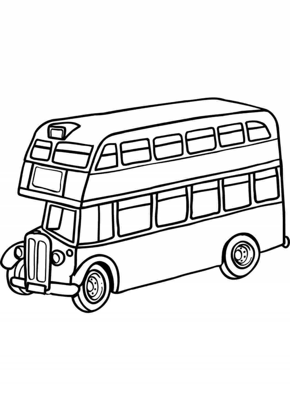 Colorful bus coloring book for 4-5 year olds