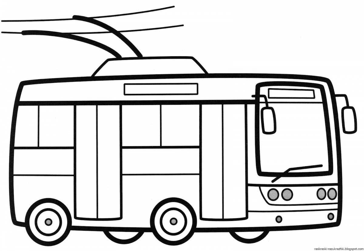 Fun coloring bus for 4-5 year olds
