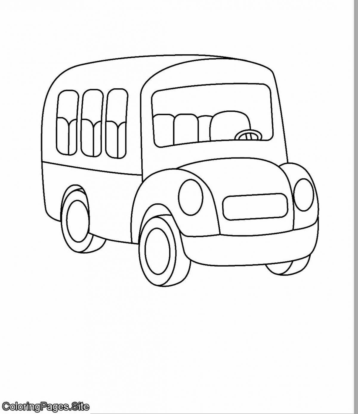 Adorable bus coloring book for 4-5 year olds
