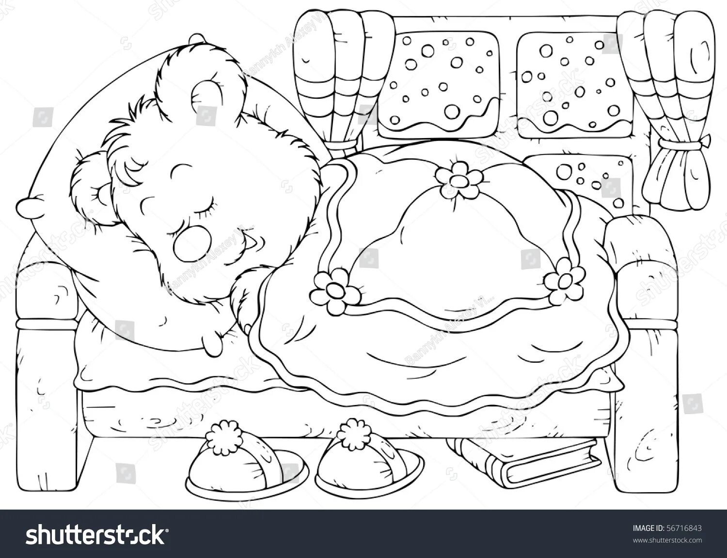 Медведь спит в берлоге для детей #1