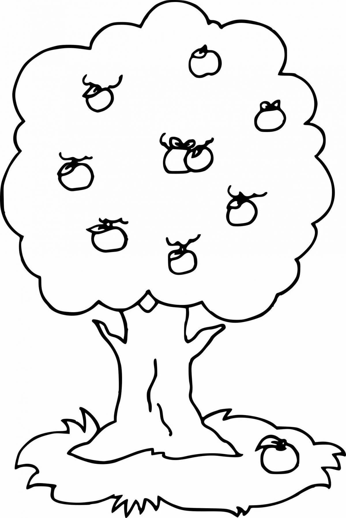 Innovative tree coloring book for 3-4 year olds