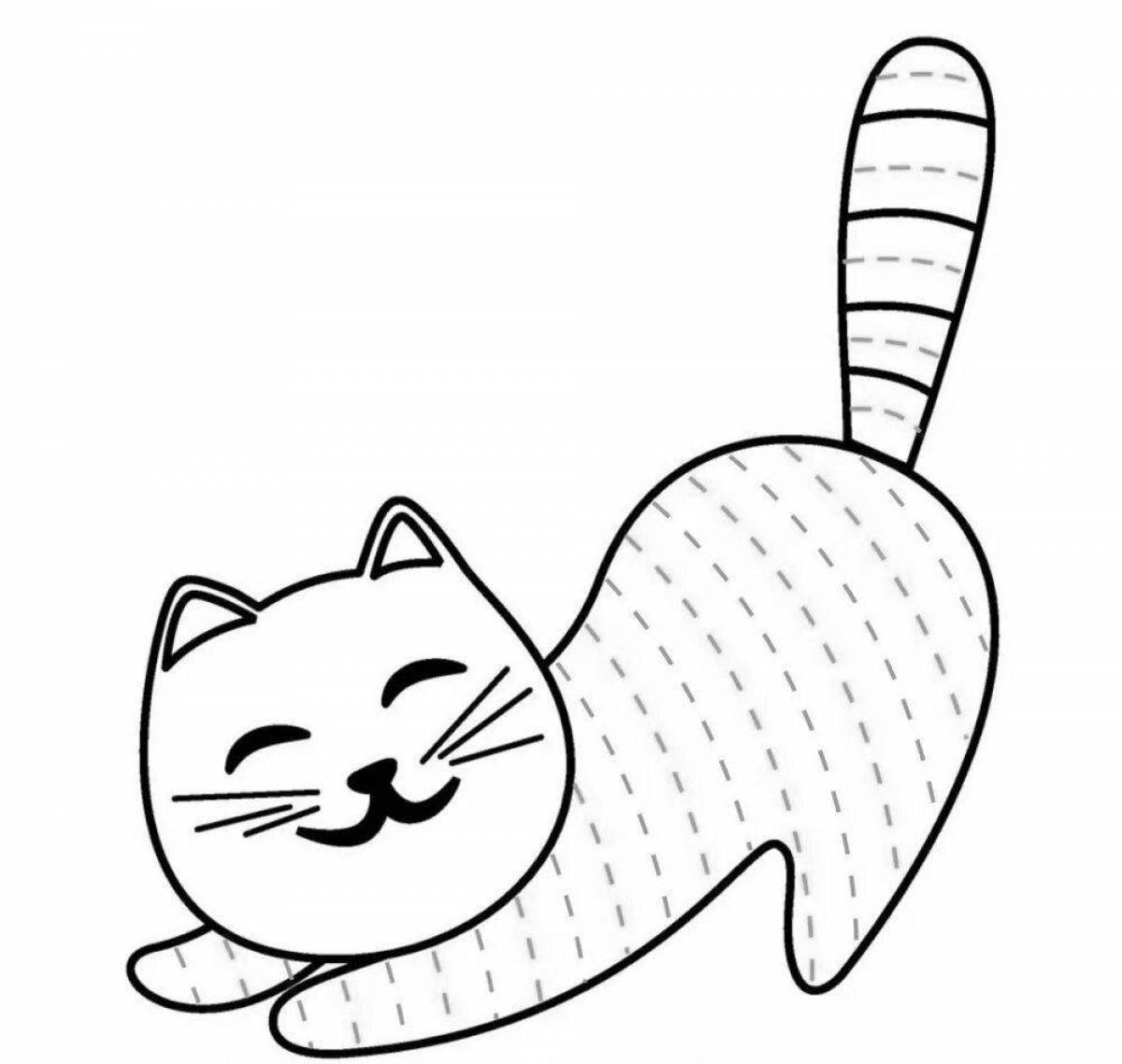 Fun coloring cat for children 2-3 years old