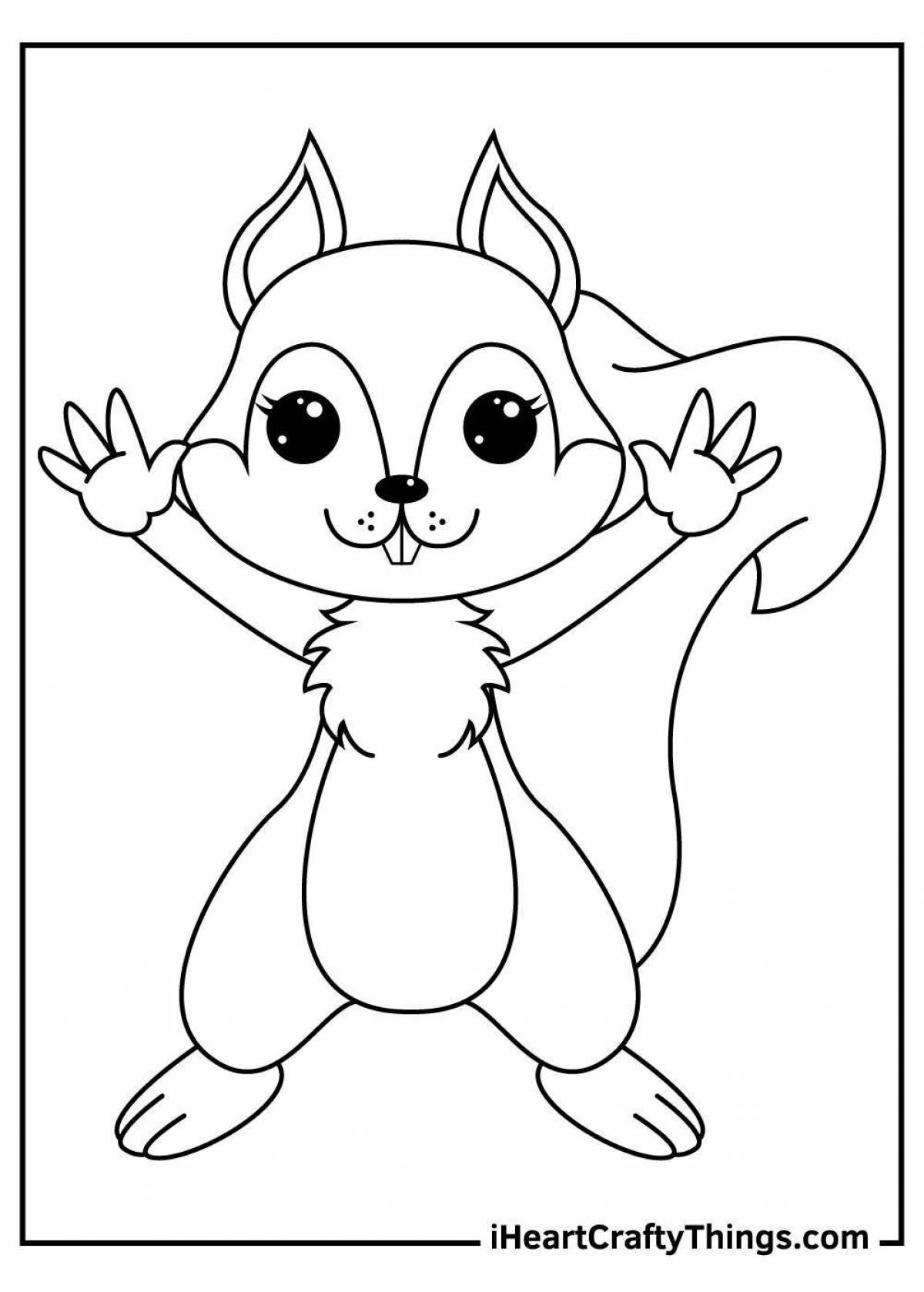 Delightful squirrel coloring book for children 2-3 years old