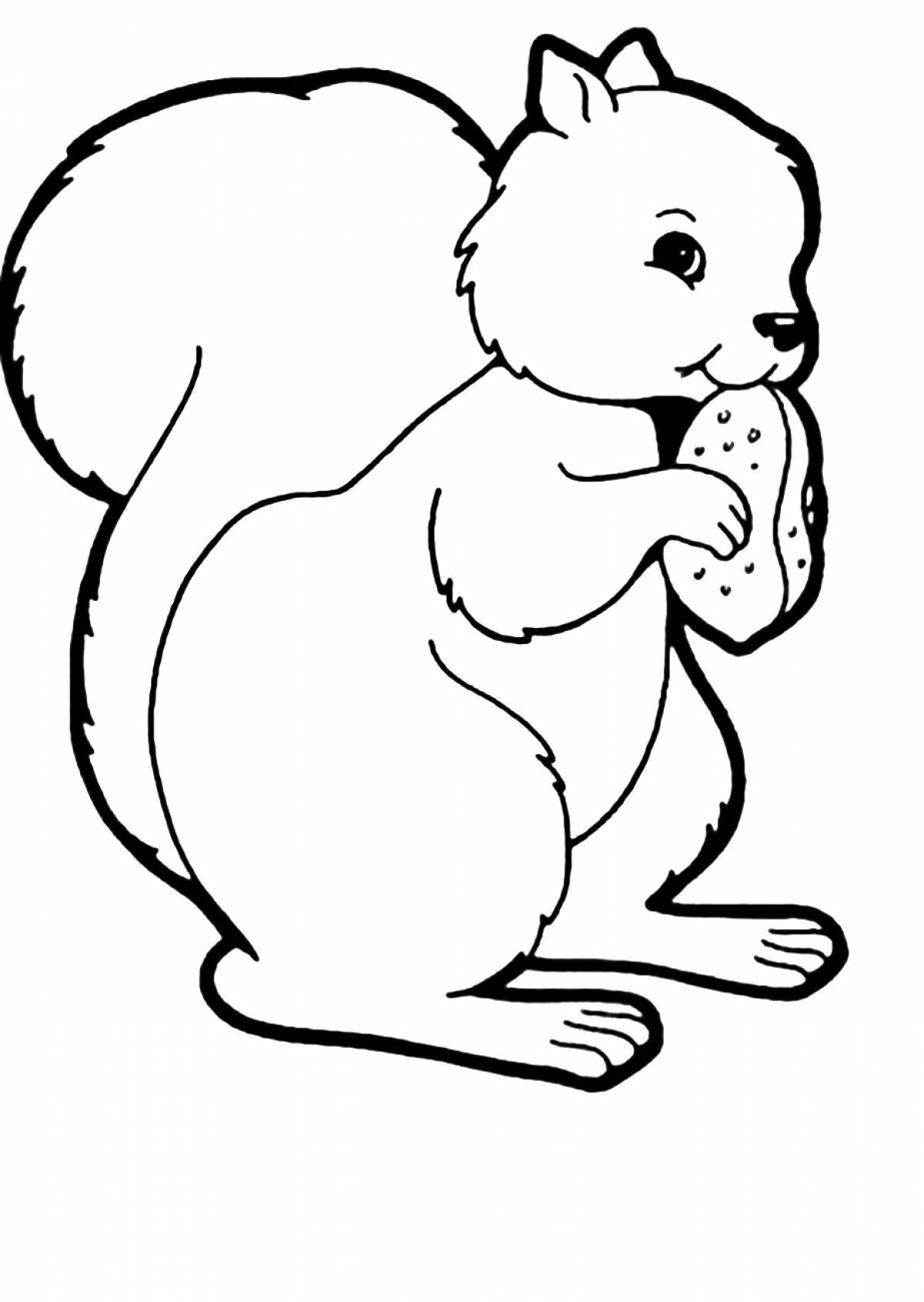 Animated squirrel coloring book for children 2-3 years old