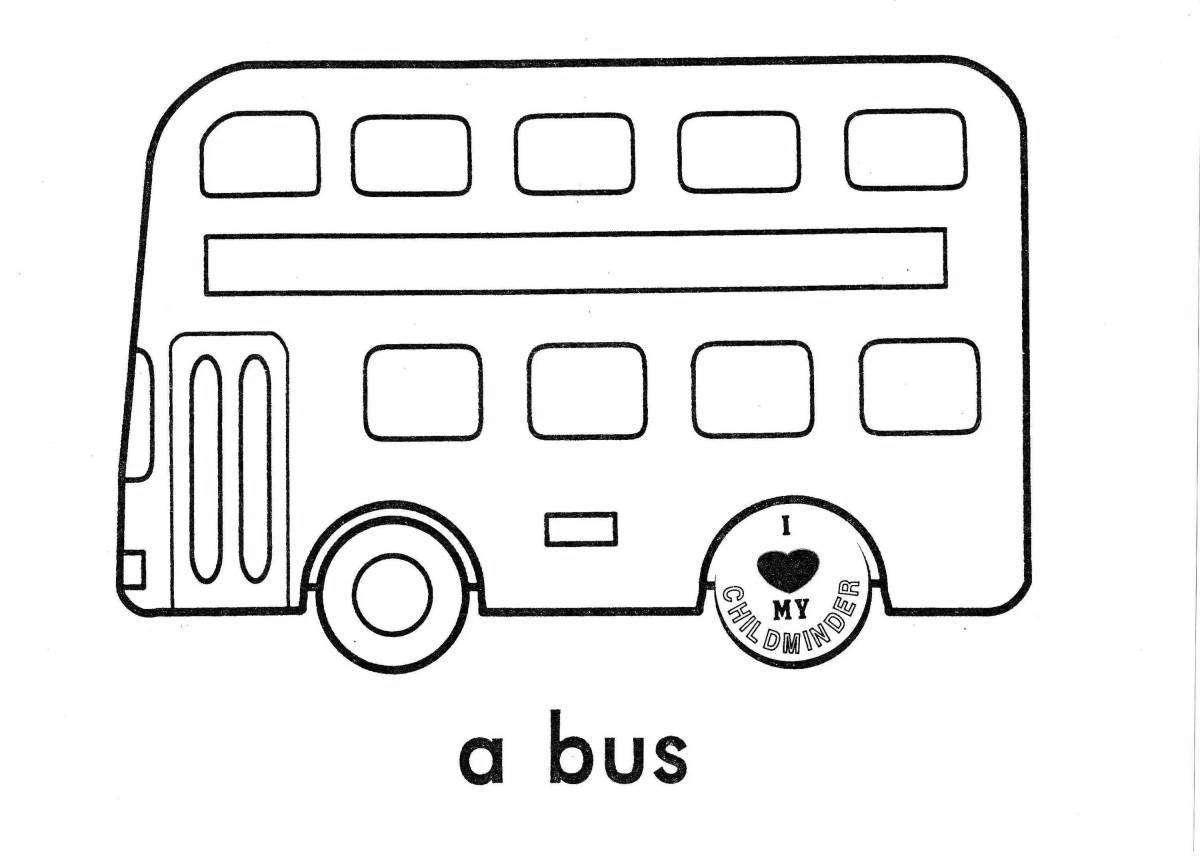 Playful bus coloring book for preschoolers 2-3 years old