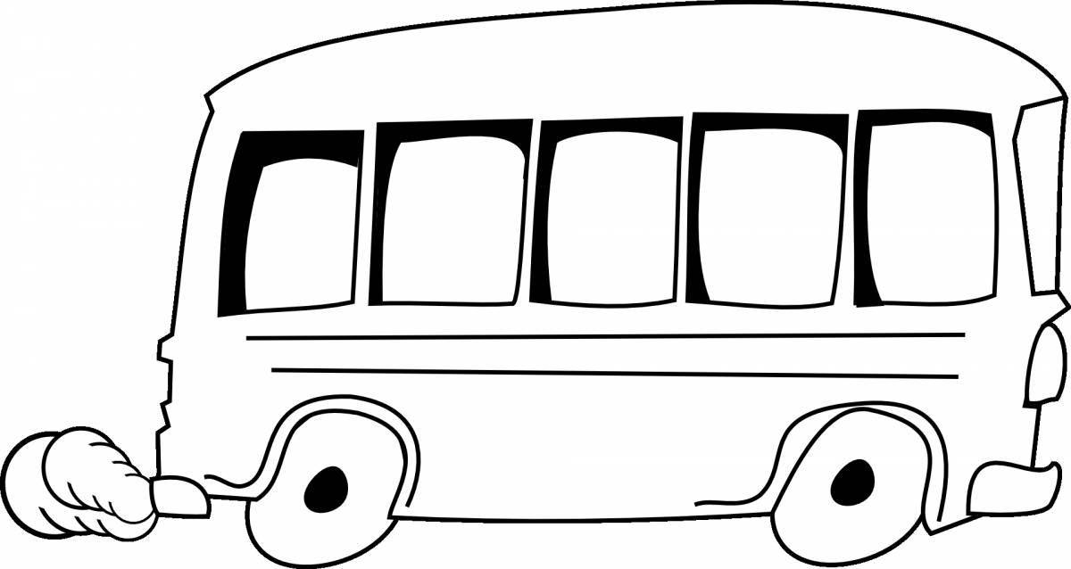 Adorable bus coloring book for 2-3 year olds