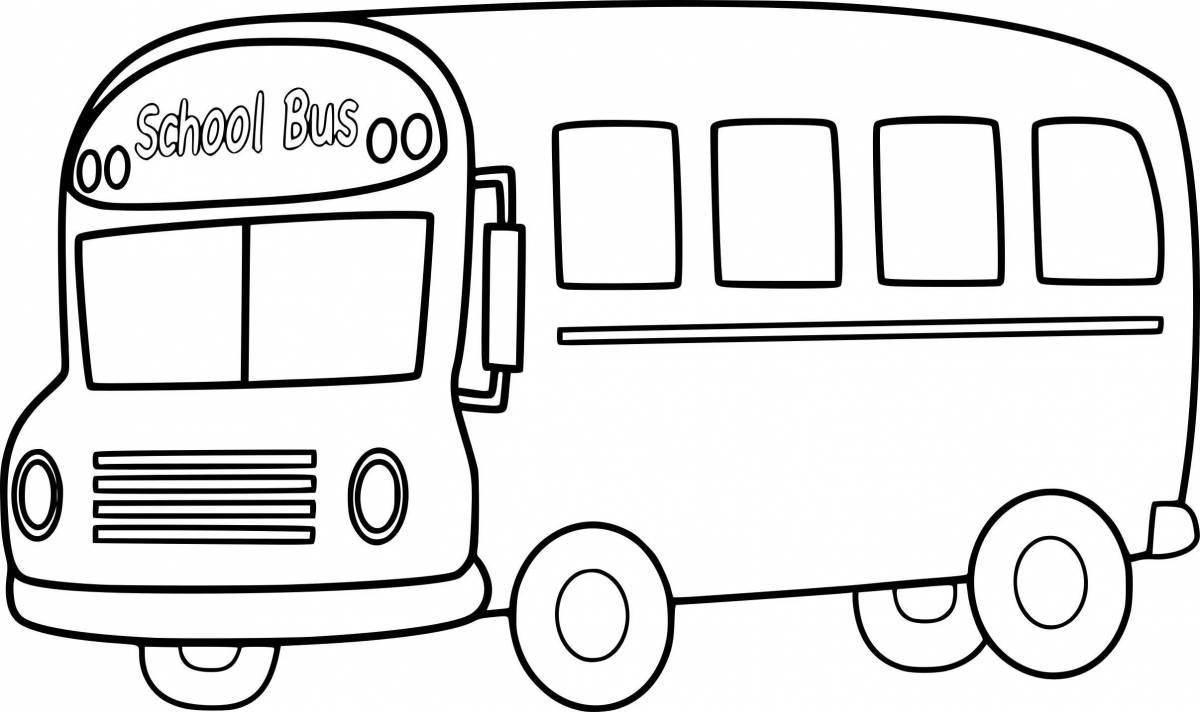 Nice bus coloring for preschoolers 2-3 years old