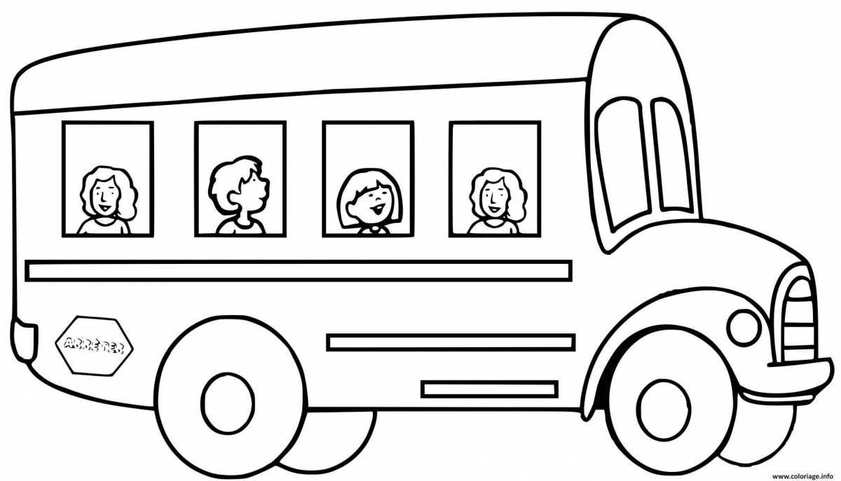 Great bus coloring book for kids 2-3 years old