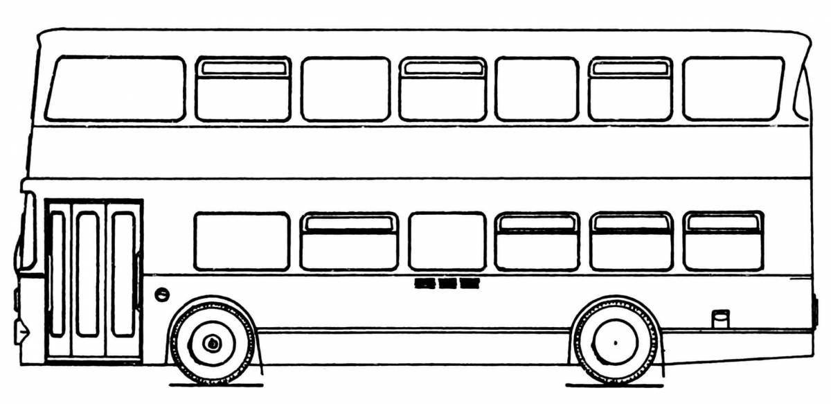Adorable bus coloring book for kids 2-3 years old