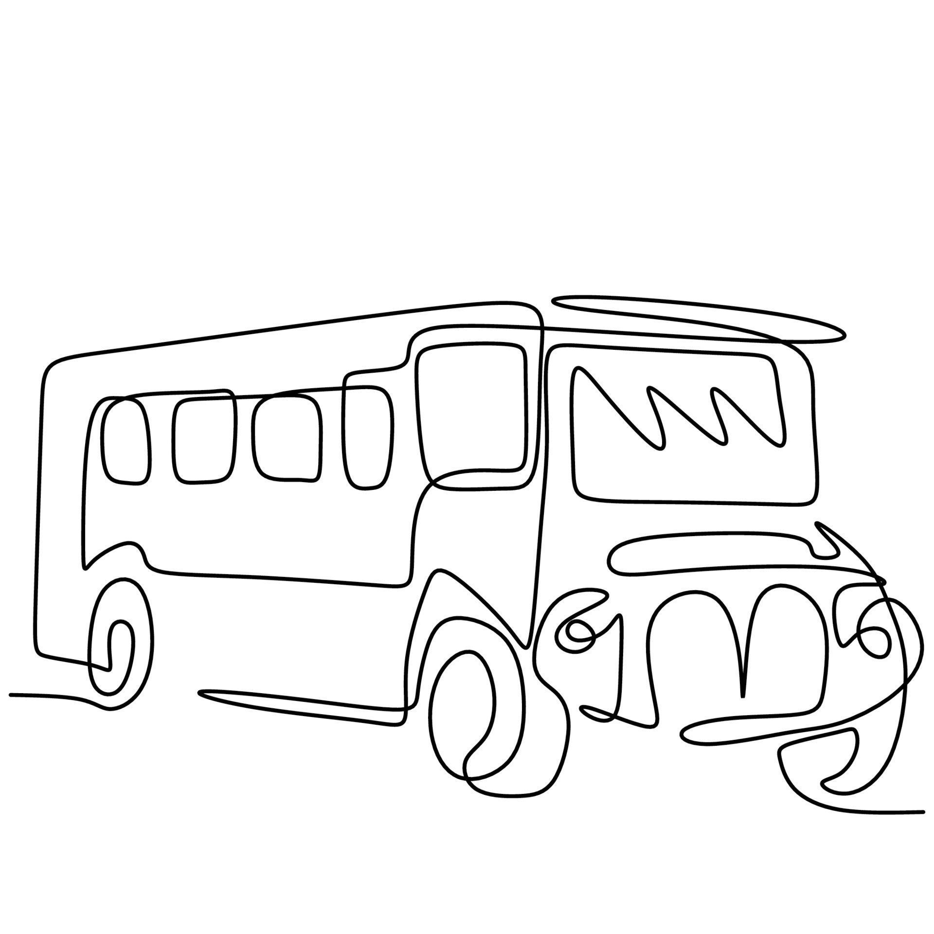 Adorable bus coloring page for 2-3 year olds