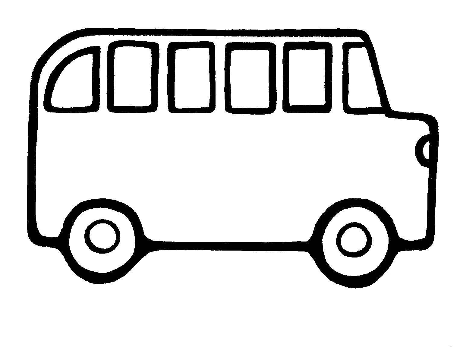 Coloring page cute bus for kids 2-3 years old