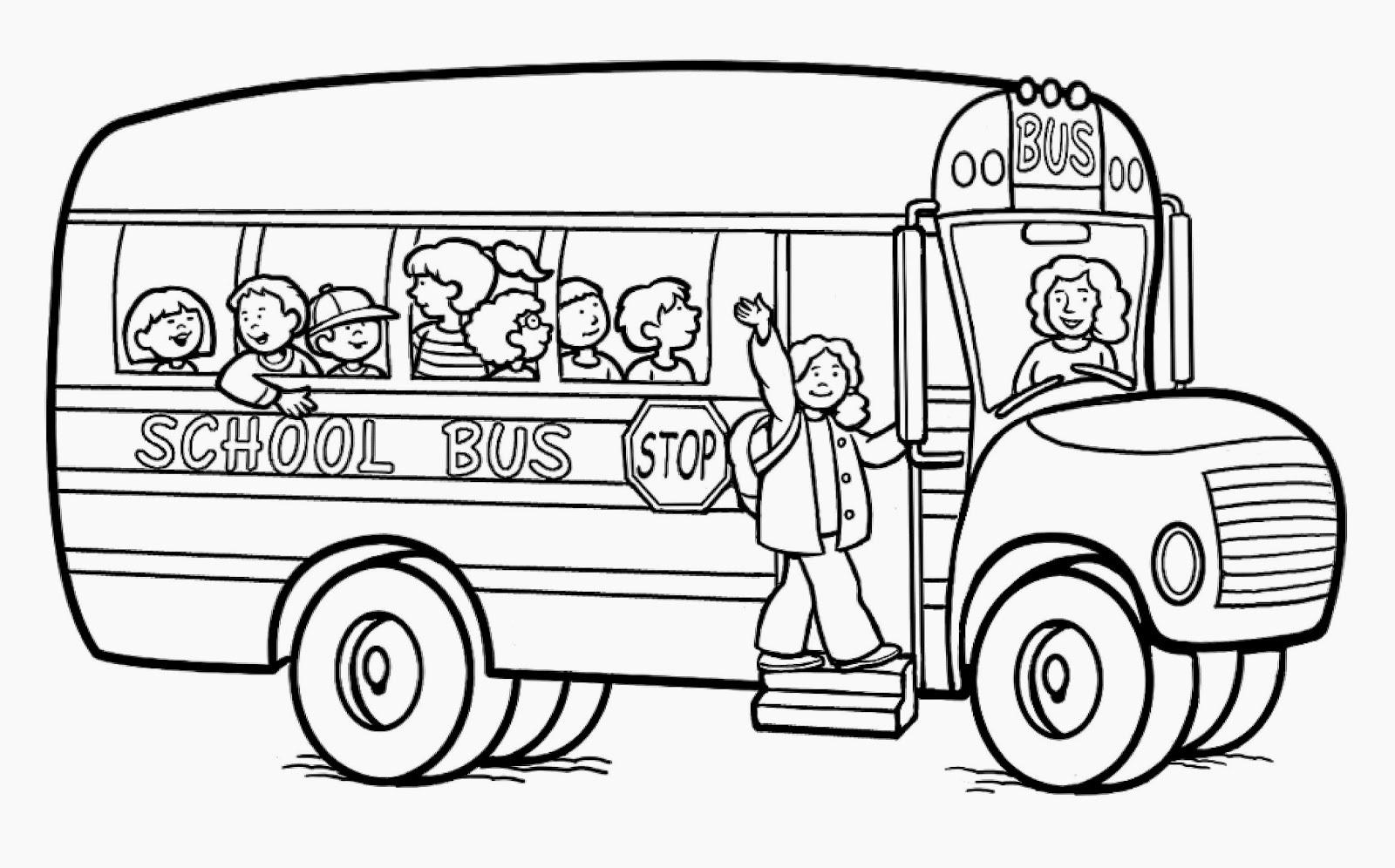 Coloring big bus for preschoolers 2-3 years old