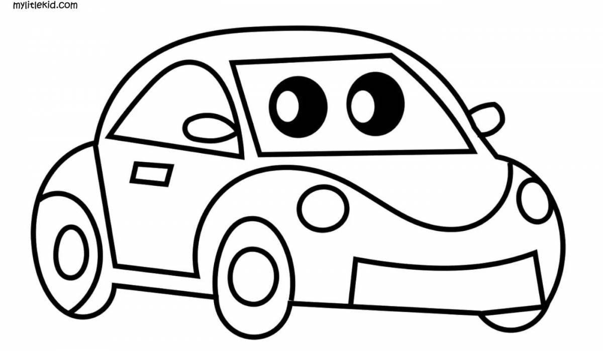 Cute car coloring book for 3 year olds