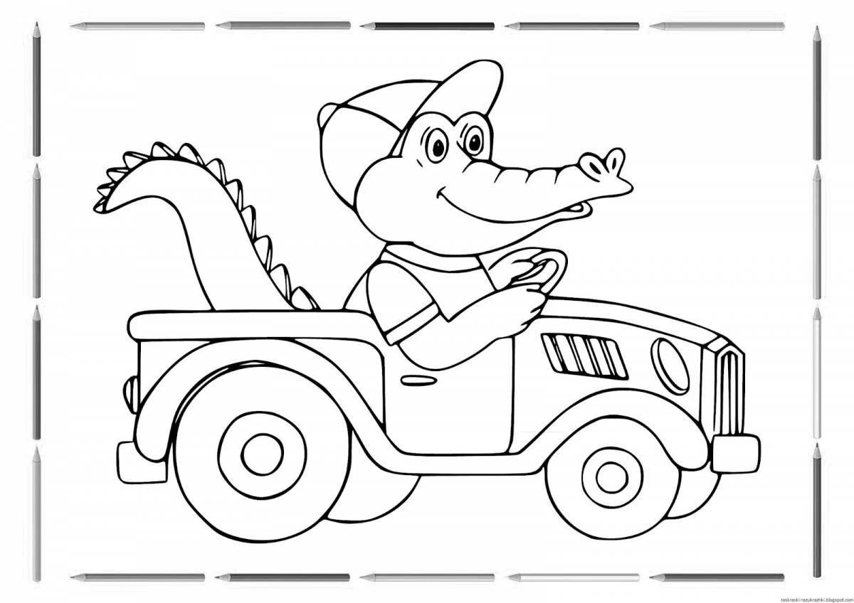 Fancy car coloring for 3 year olds