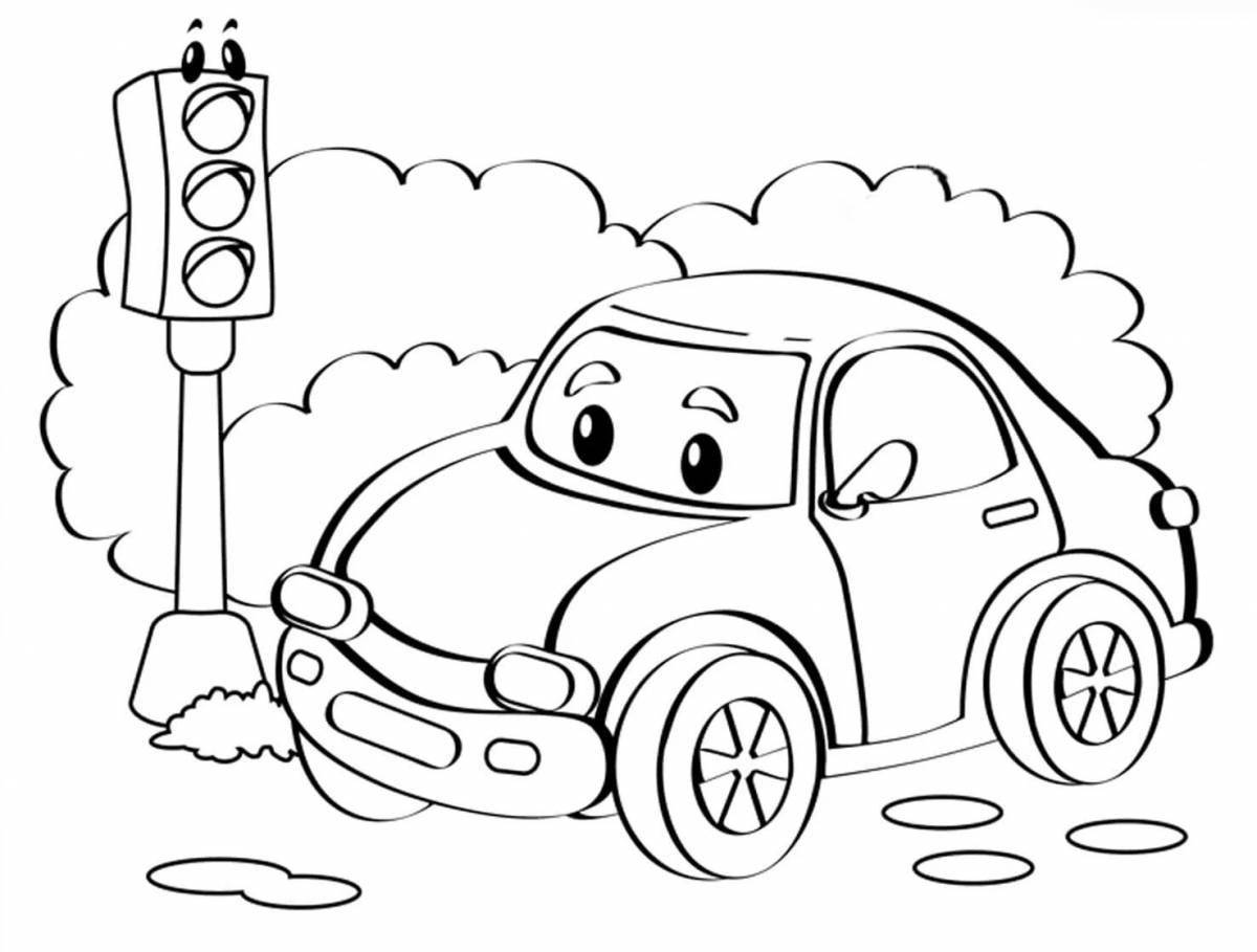Inspirational car coloring book for 3 year olds