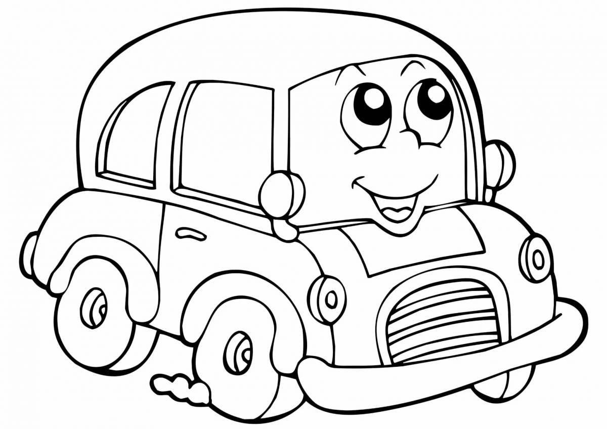 Стимулирующая автомобильная раскраска для 3-летних детей