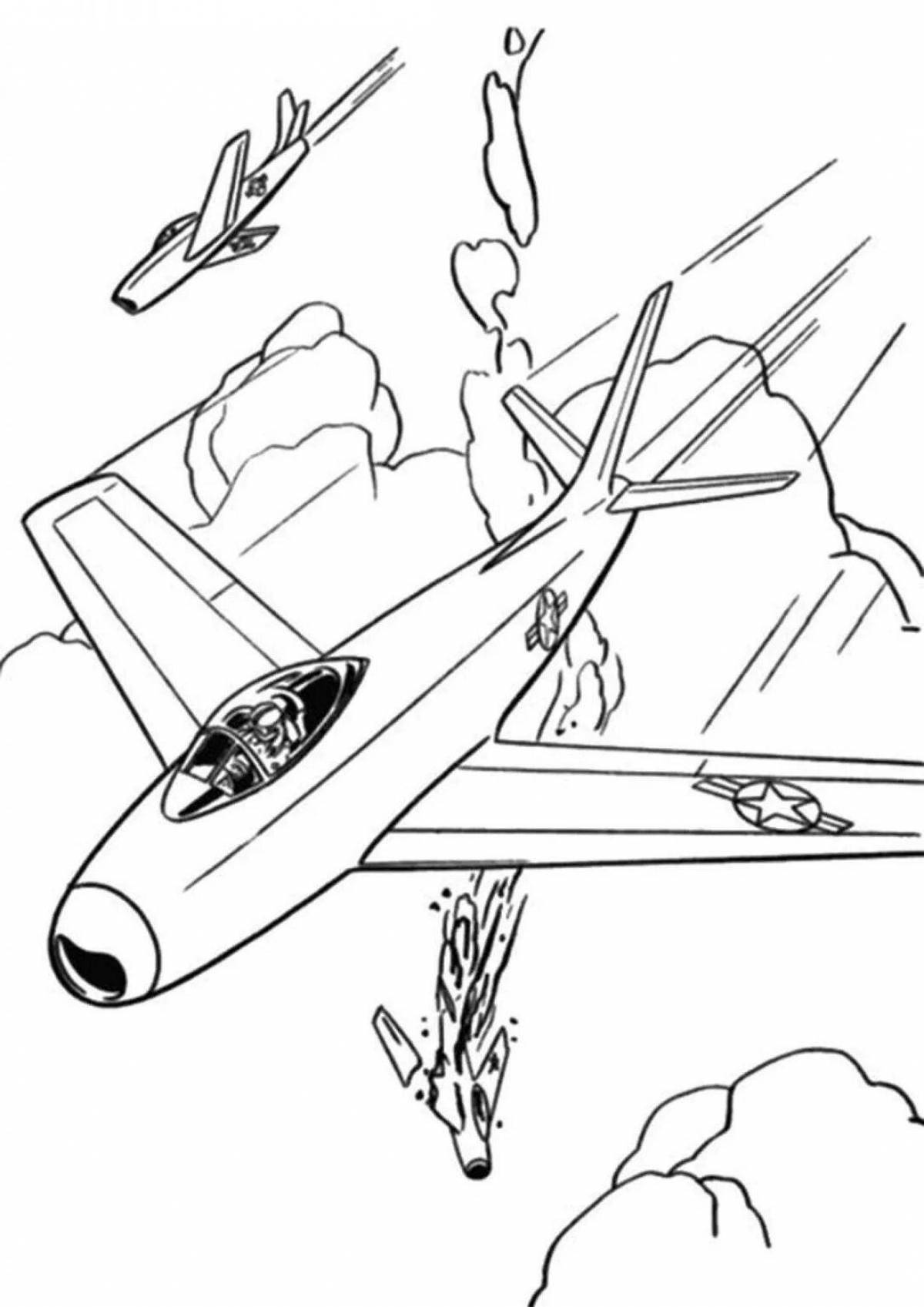 Colorful war coloring page for kids