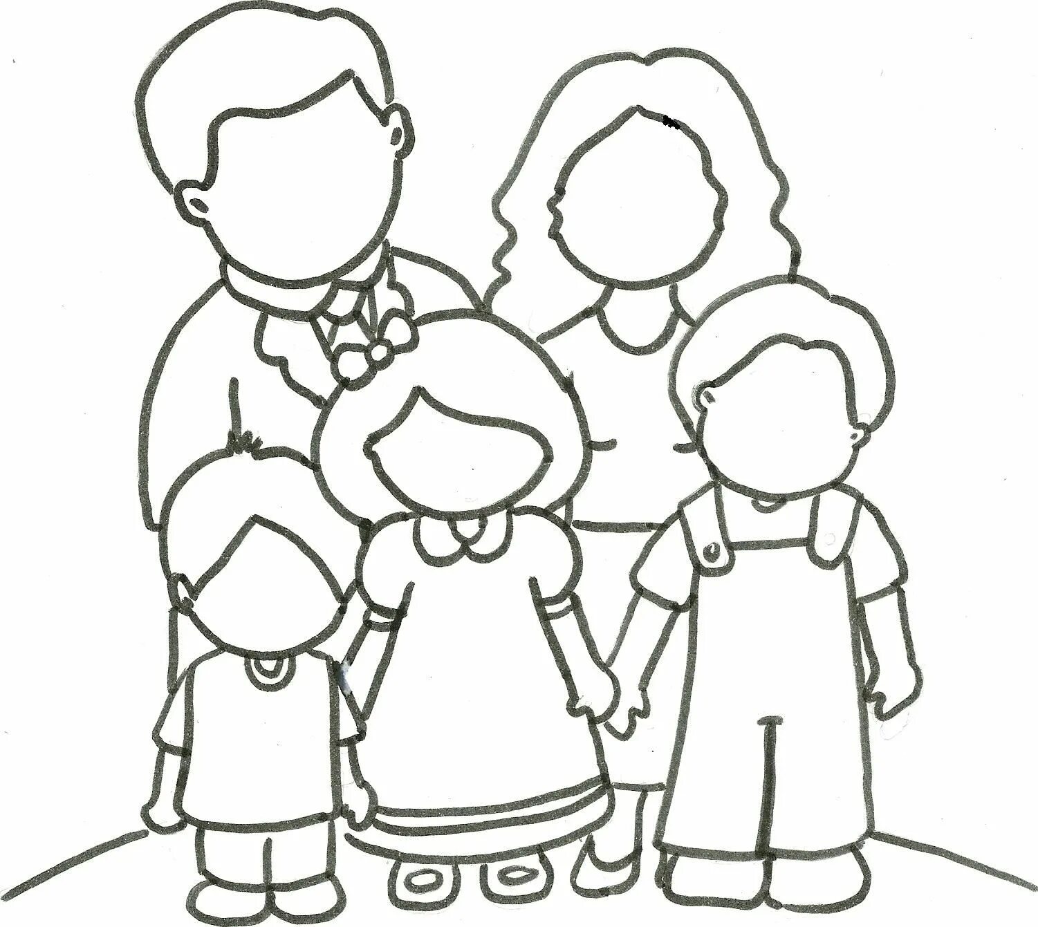 Раскраска моя семья для детей