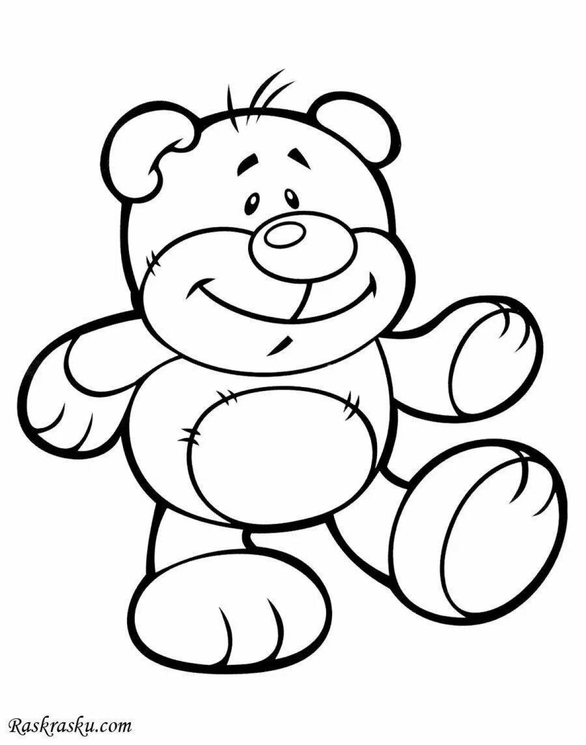 Coloring page happy teddy bear