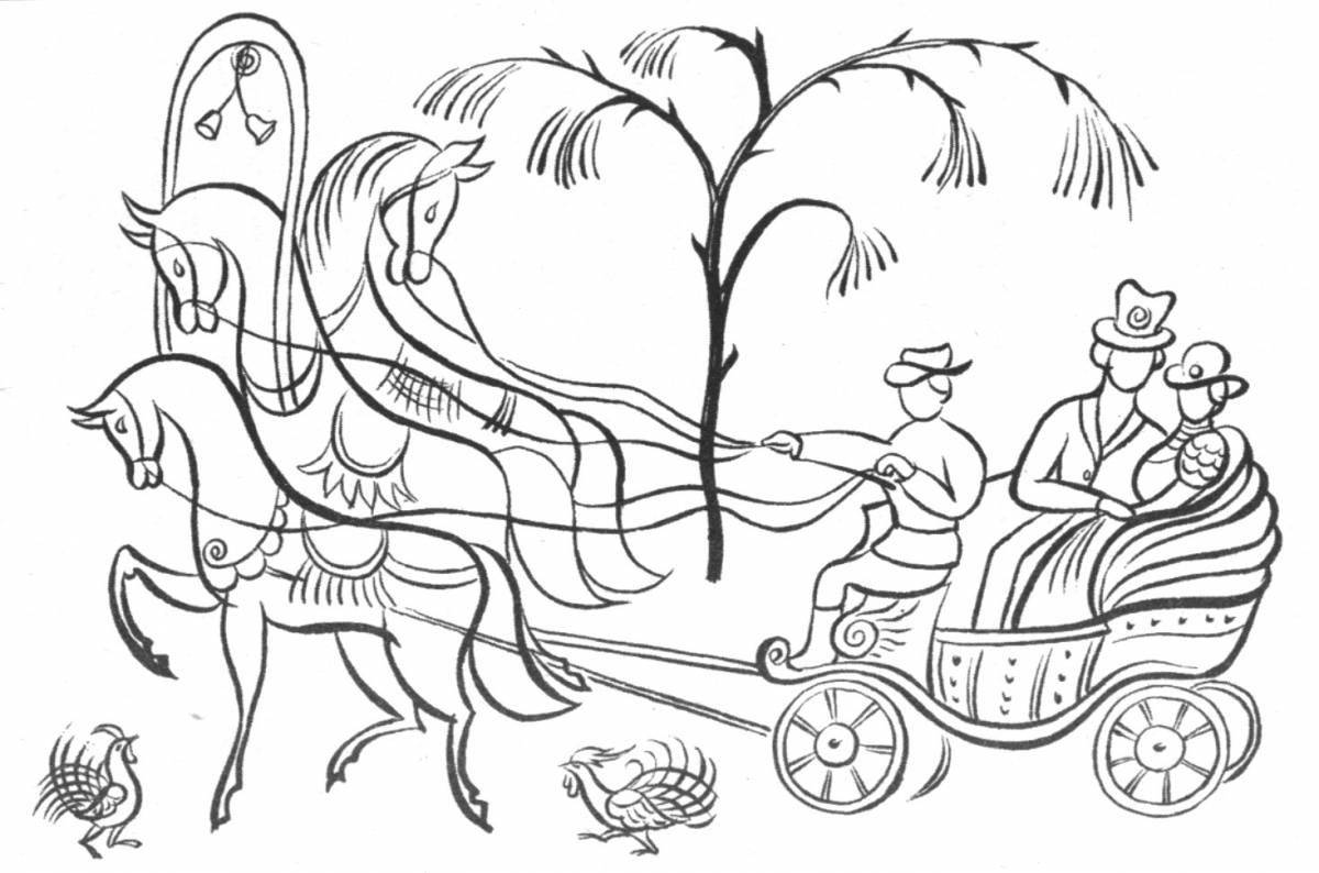 Luxury Gorodets painting for children 6-7 years old