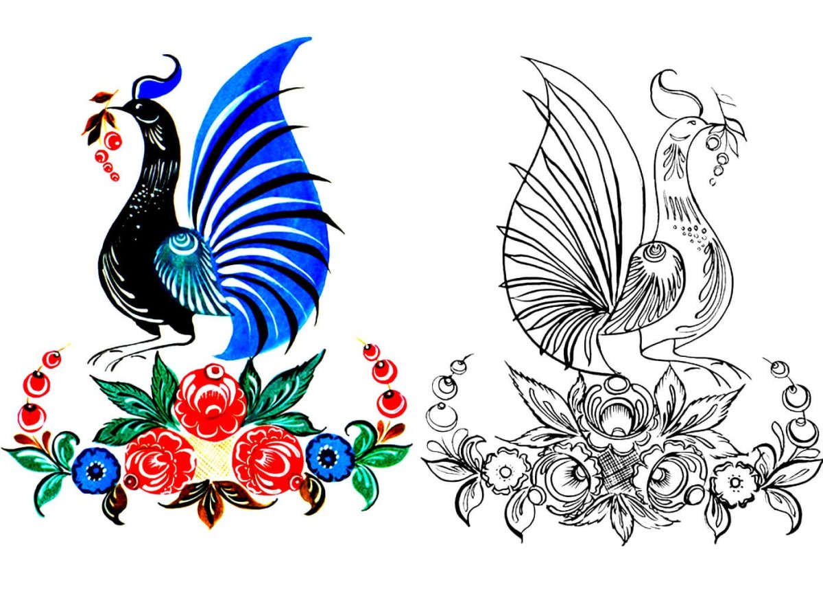 Amazing Gorodets painting for children 6-7 years old