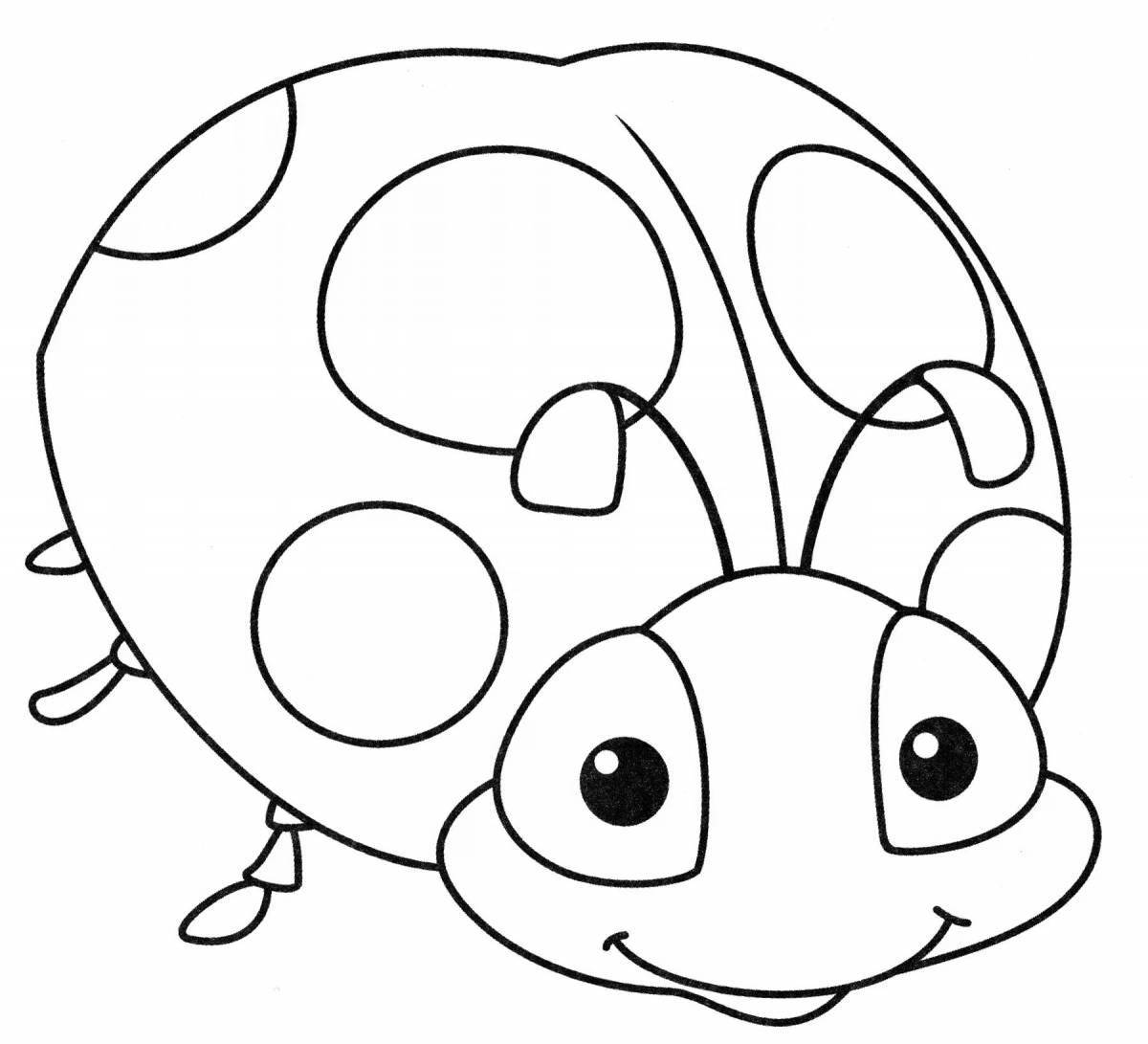 A fun coloring book for preschoolers with a ladybug