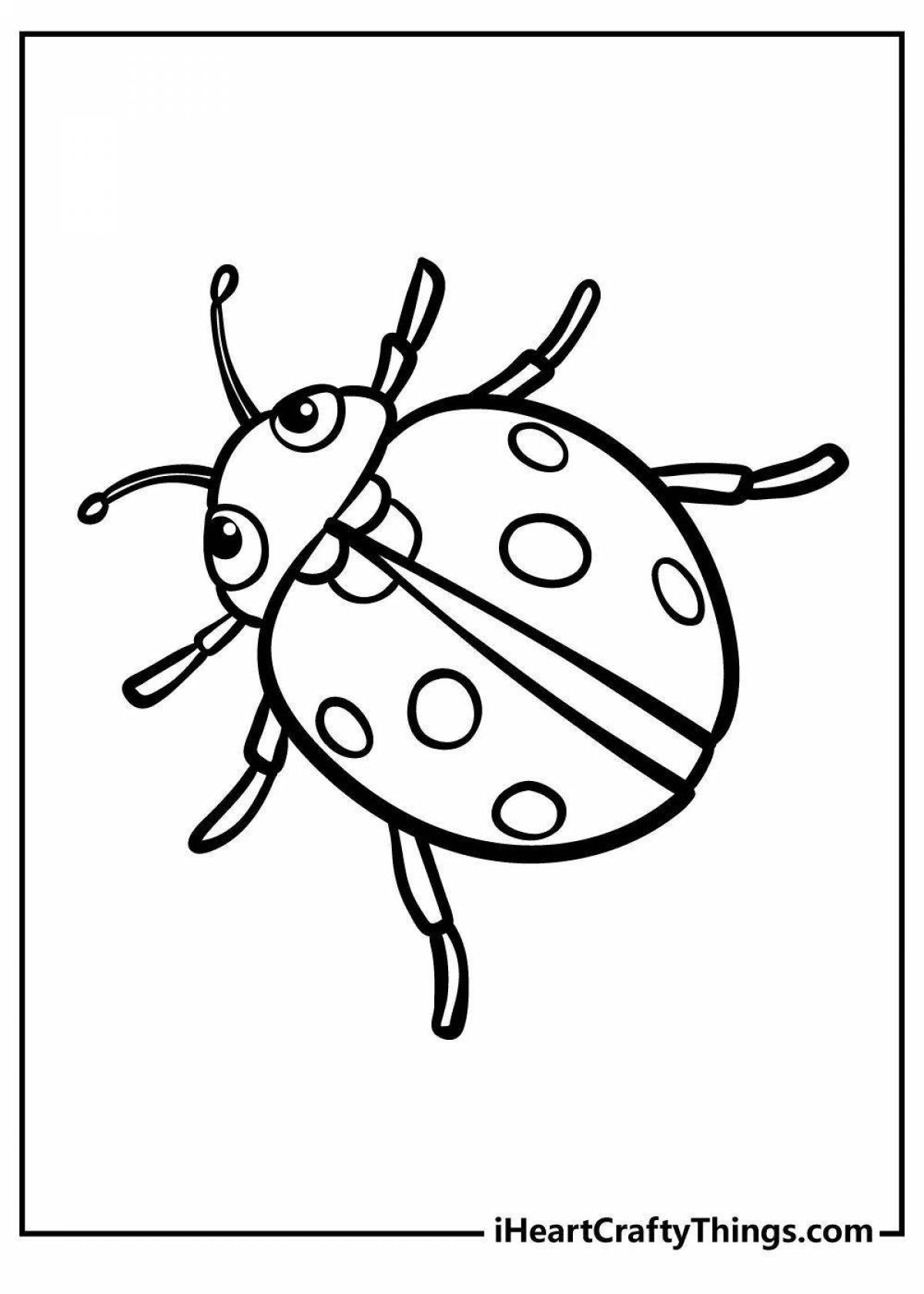 Playful ladybug coloring page for kids