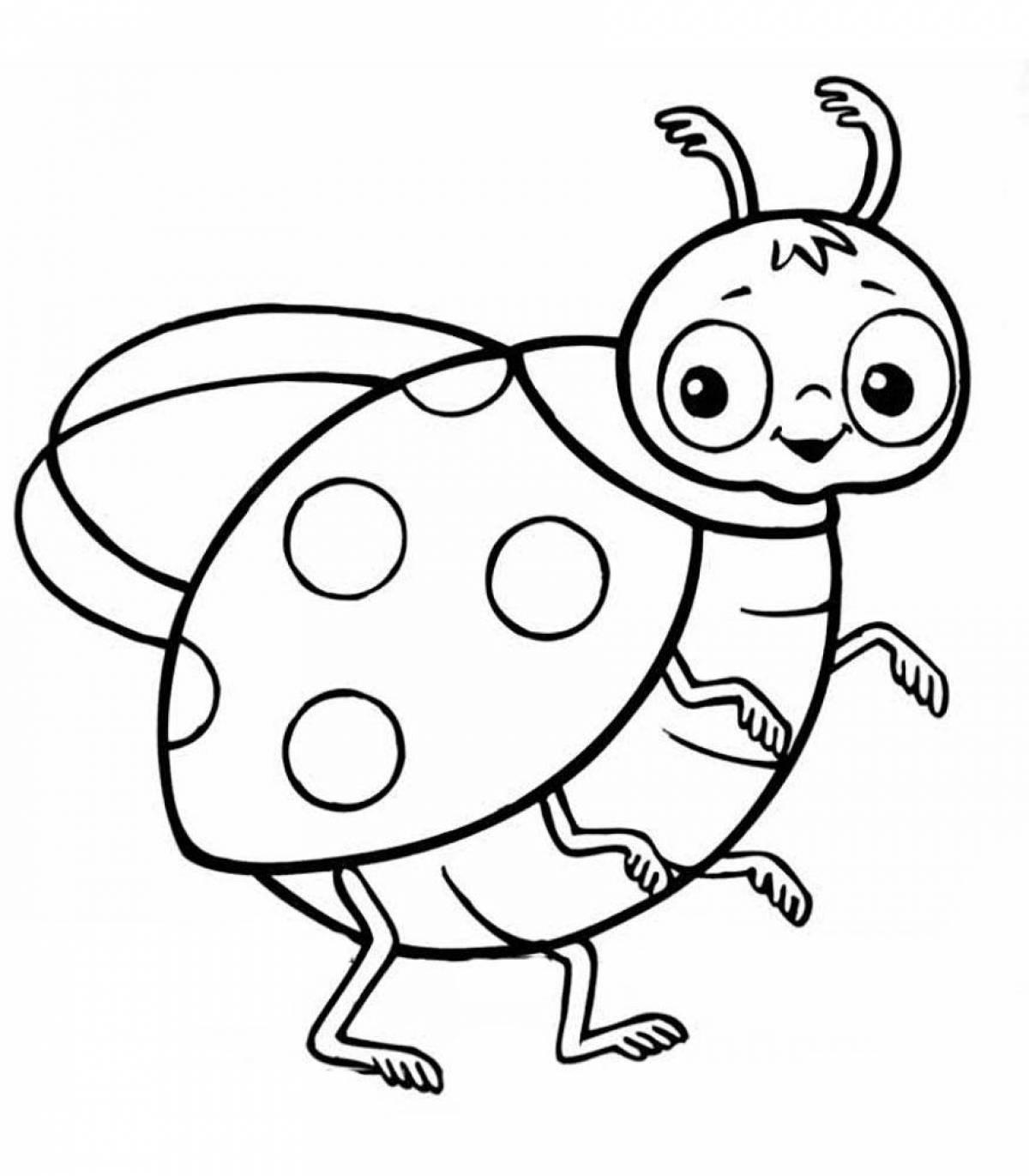 Colorful ladybug coloring book for babies