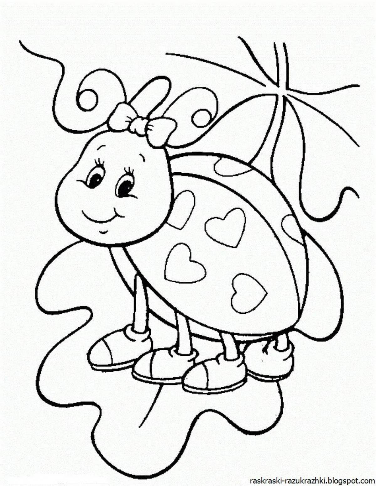 Crazy ladybug coloring book for kids