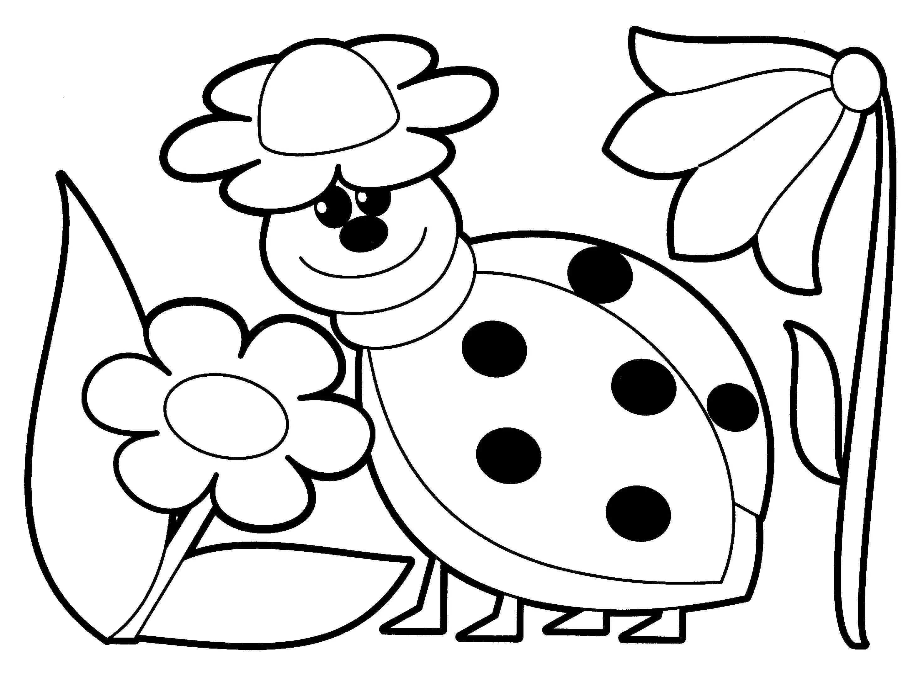 Great ladybug coloring book for 3-4 year olds