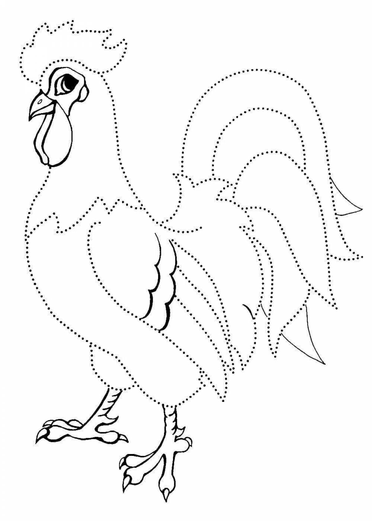 Funny poultry coloring for kids