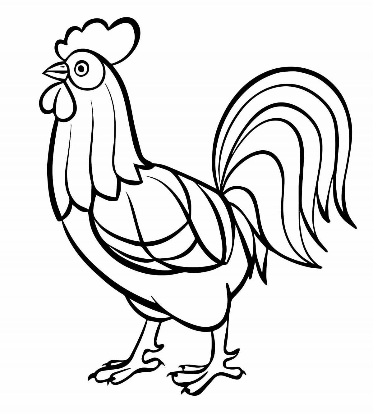 Adorable poultry coloring page for 5-6 year olds