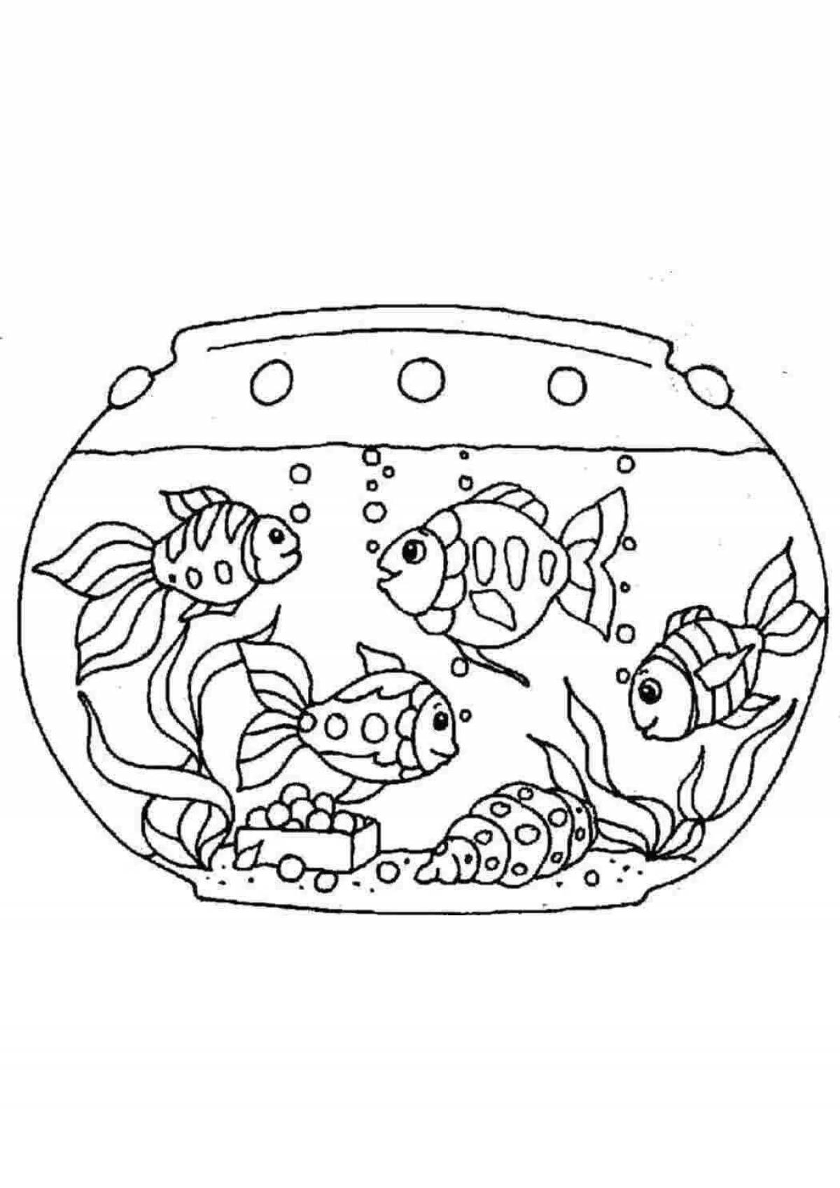 Раскраска изысканная рыба в аквариуме