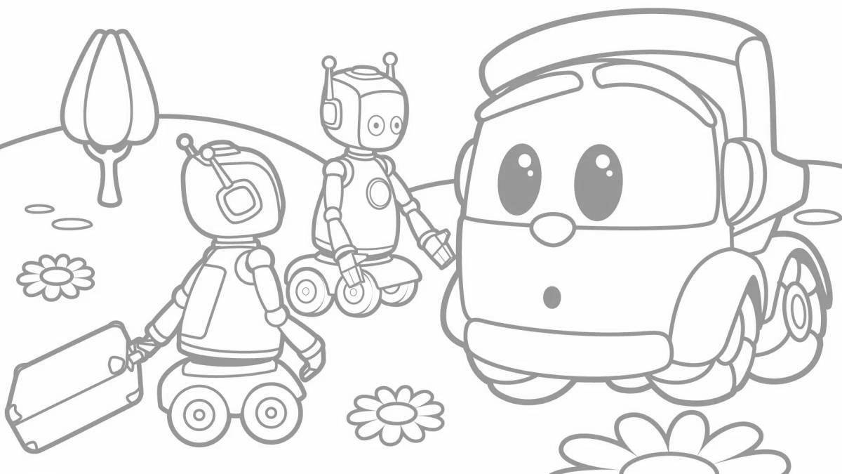 Colorful leva truck coloring page for kids