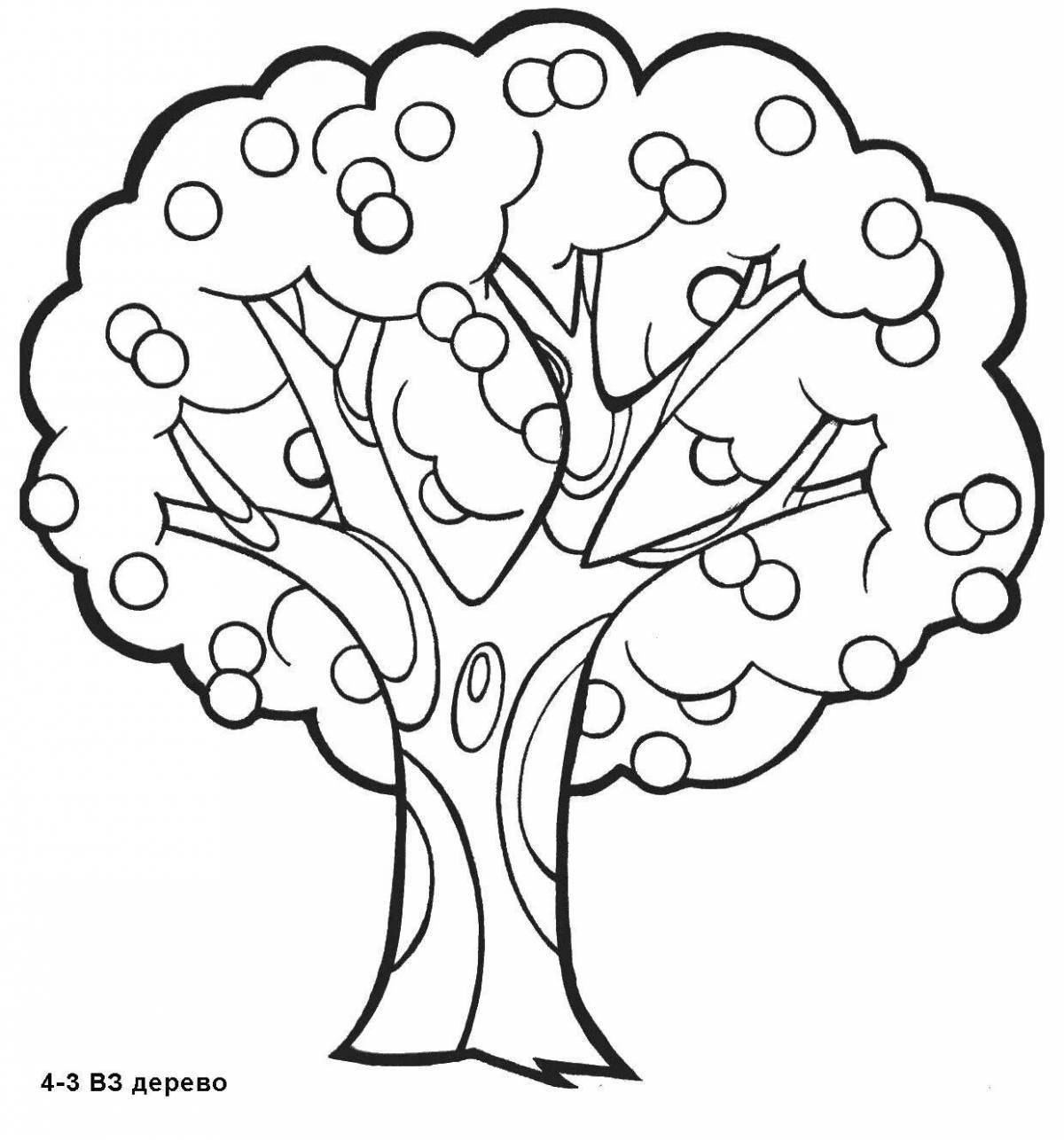 Sweet apple tree coloring book for kids