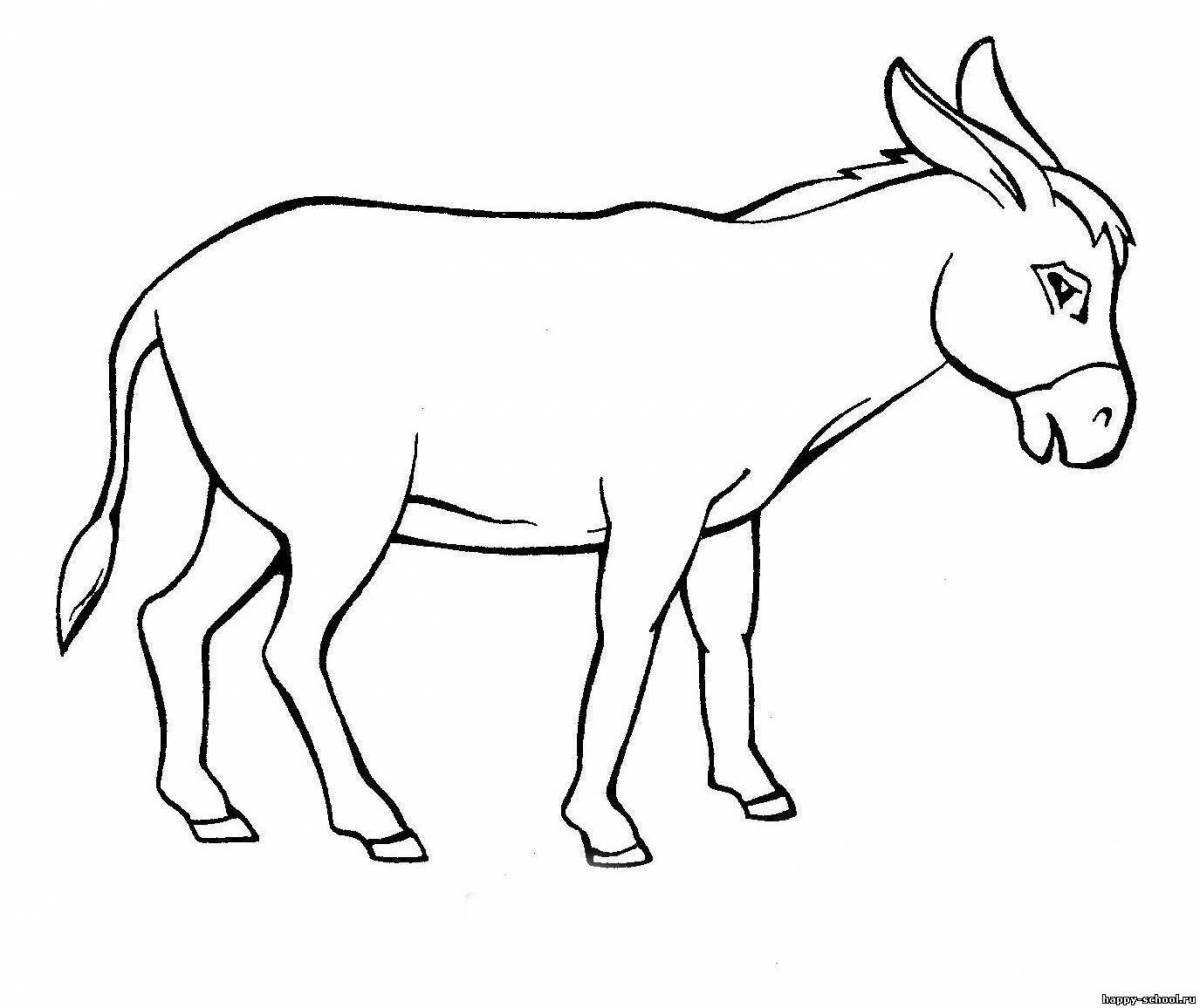 Coloring donkey fun for kids