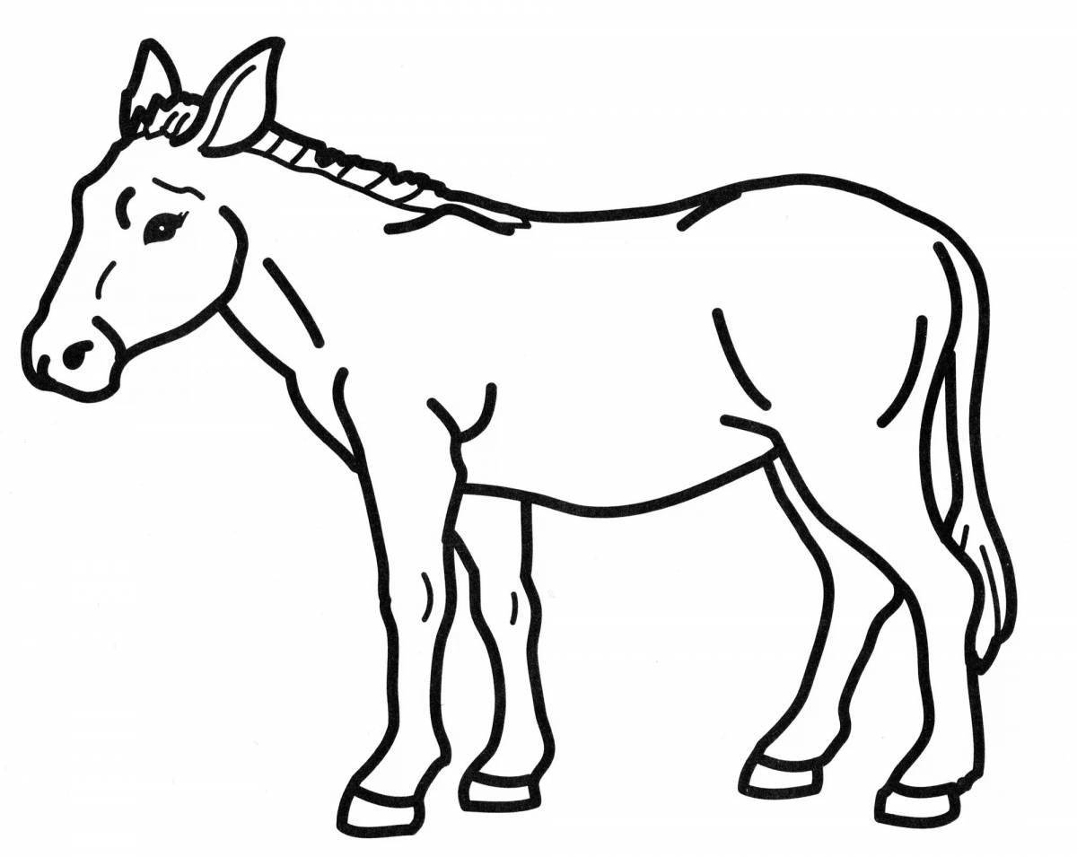 Coloring donkey for kids